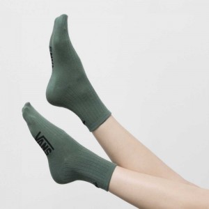 Dámské Ponožky Vans Kickin It Crew 6.5-10 Zelene Černé | NADSC3702