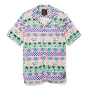 Dámské Topy Vans Stranger Things California Stripe Buttondown Shirt Růžové | FZKHC3652