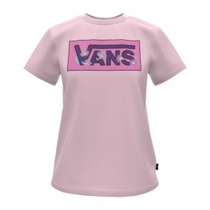 Dámské Tričko Vans Customs Cool Pink Floral Crew Růžové | FYATV9146