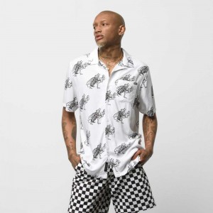 Pánské Košile Vans Checkerboard Research Buttondown Bílé | PMSWX6941