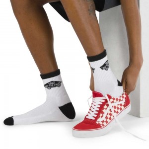 Pánské Ponožky Vans Art Half Crew Size 9.5-13 Bílé Černé | LWTSD2615