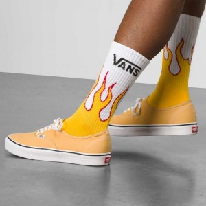 Pánské Ponožky Vans Classic Flame Crew Size 6.5-9 Citrón | OFYQN0319