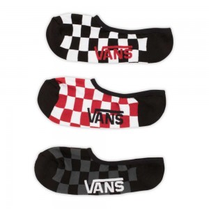 Pánské Ponožky Vans Classic Super No Shows 3 Pack Size 9.5-13 Červené Bílé | UFBXR2148