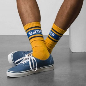 Pánské Ponožky Vans Stripe Crew 9.5-13 Žluté | JXEDG9873