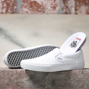Pánské Slip On Boty Vans Skate Bílé | GHQRI7280