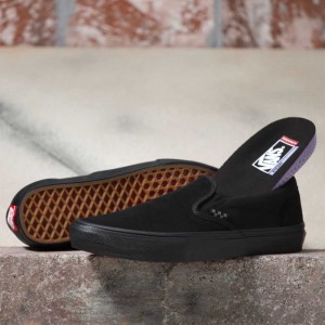 Pánské Slip On Boty Vans Skate Černé Černé | KXUTR0845