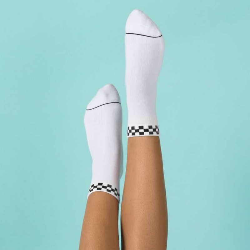 Dámské Ponožky Vans Peek-A-Check Crew Size 6.5-10 Bílé Černé | CXHPF1648
