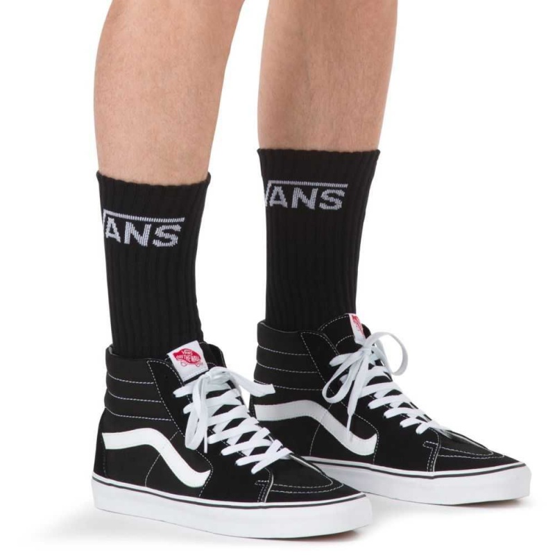 Pánské Ponožky Vans Classic Crews 3 Pack Size 9.5-13 Černé | EWPHL8139