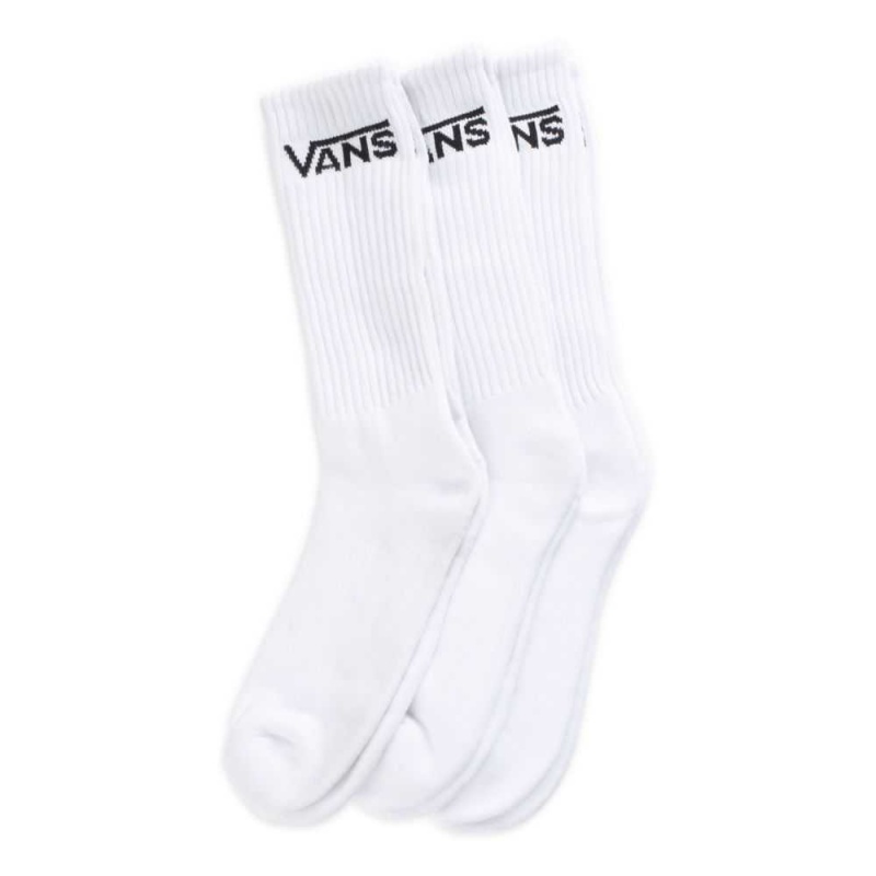 Pánské Ponožky Vans Classic Crews 3 Pack Size 9.5-13 Bílé | PFDZI0795
